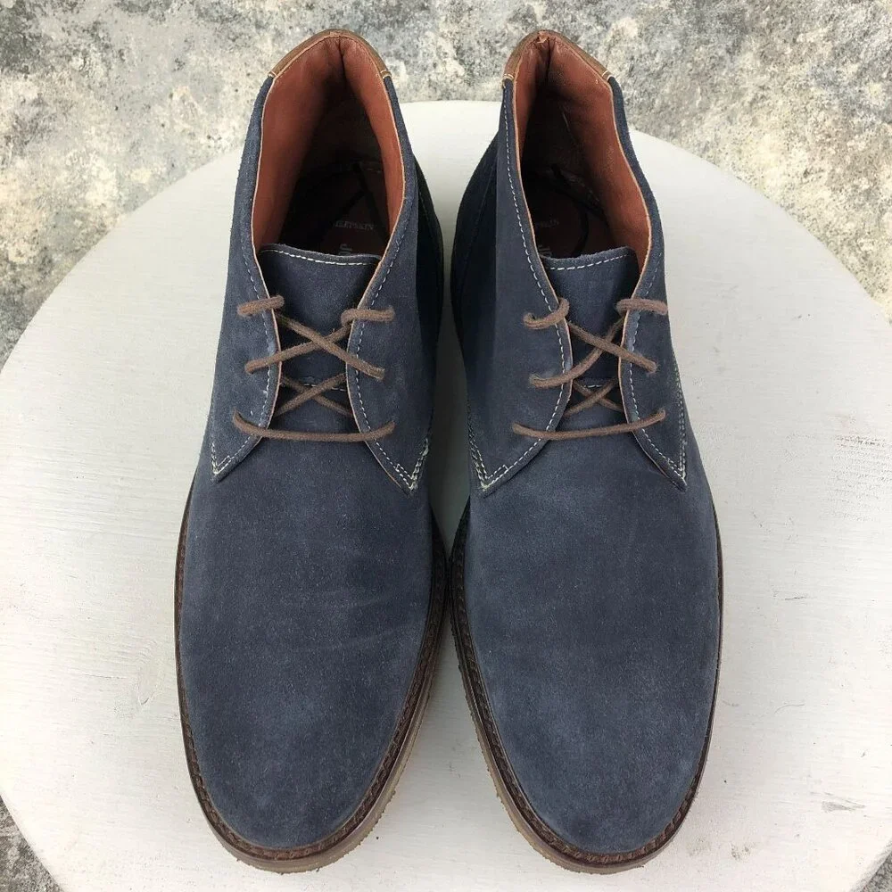 Johnston & Murphy Men's Size 10M Copeland Chukka Navy Blue Suede Ankle Boots